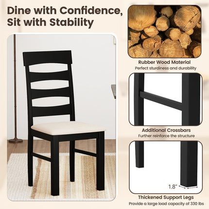 Dreamade Dining Chairs Set of 2/4 with Padded Seat & Rubber Wood Frame