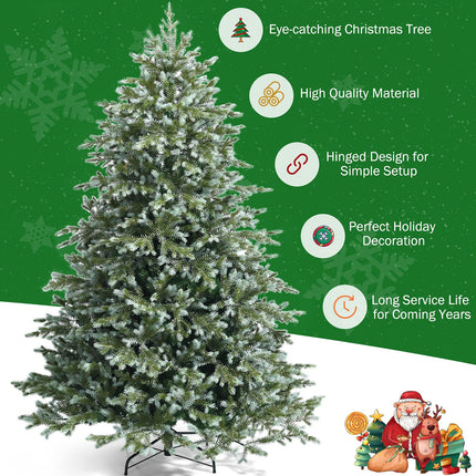 Dreamade 7ft Artificial Christmas Tree Feel Real Unlit Hinged Xmas Spruce Tree