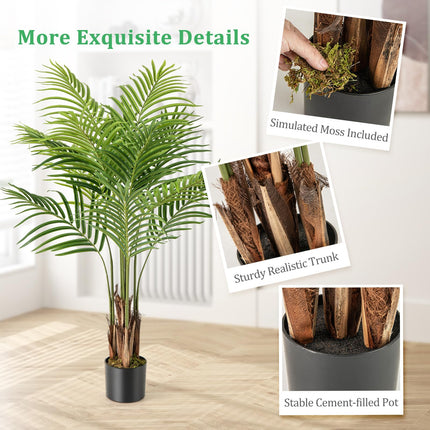 Dreamade 4.2FT Tall Artificial Palm Tree with 12 PEVA Leaves (2 Pack)