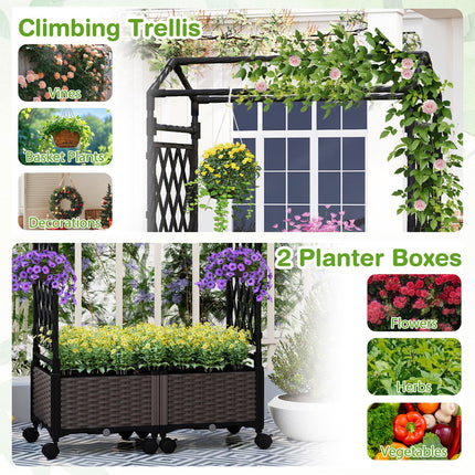 Dreamade 5FT Self-Watering Tall Raised Garden Bed w/Wheels