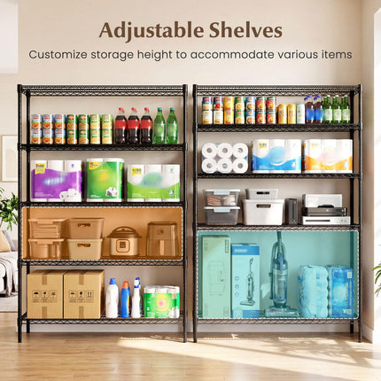 Dreamade 5-Tier Metal Storage Shelving Unit with V-Shaped Wire Rack