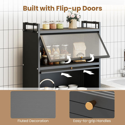 Dreamade 5-Tier Kitchen Storage Cabinet, Freestanding Metal Baker's Rack