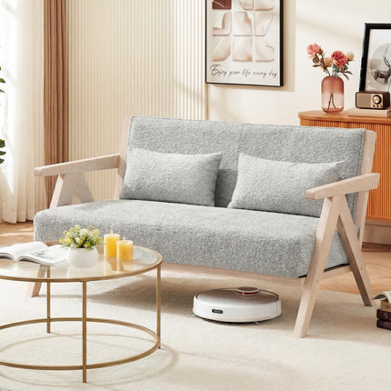 Dreamade Loveseat Sofa with Throw Pillows for Small Spaces