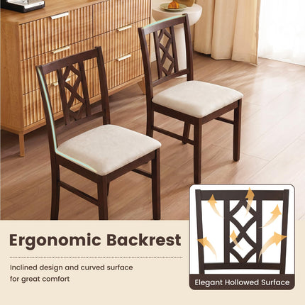 Dreamade Dining Chairs Set of 2/4 Rubber Wood Dining Room Chairs