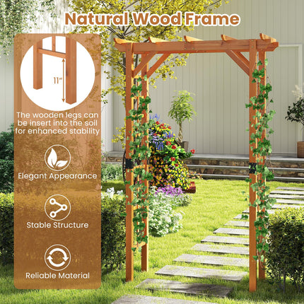 Dreamade 7FT Wood Garden Arbor Trellis for Ceremony Party