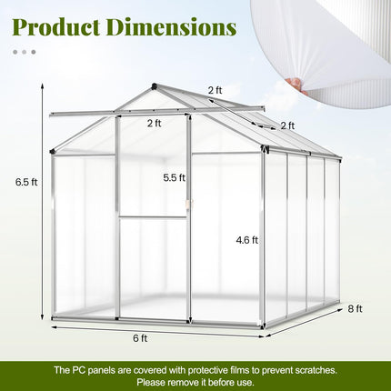 Dreamade Outdoor Large Walk-in Green House w/ Rain Gutter