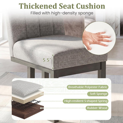 Dreamade Farmhouse Fabric Upholstered Kitchen Chairs with 5.5" Thickened Padded Seat