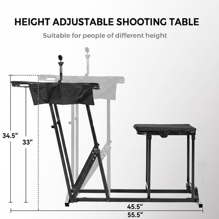 DREAMADE Foldable Shooting Bench, Portable Table, Padded Seat & Gun Rest