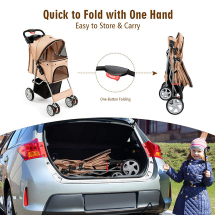 Pet Stroller for Small Medium Dogs Cats Puppy - Dreamade