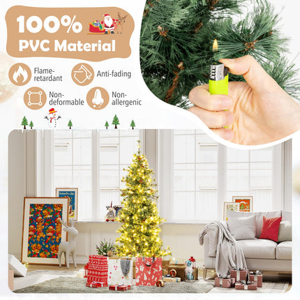 Dreamade Cashmere Christmas Tree with Pine Needles LED Lights with Bulb Cover