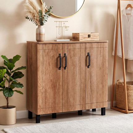 Dreamade 5-Tier Shoe Storage Cabinet Freestanding Wooden Shoe Rack Organizer