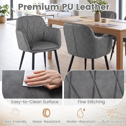 Dreamade Dining Chairs Set with Curved Back & Wide Seat