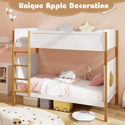 Dreamade Wood Twin Over Twin Bunk Bed
