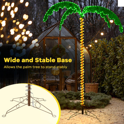 Dreamade 7.5 FT Lighted Palm Tree, Tropical Christmas Tree with 332 LED Lights