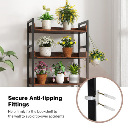 Dreamade 5 Tier Bookshelf with 4 Hooks for Living Room