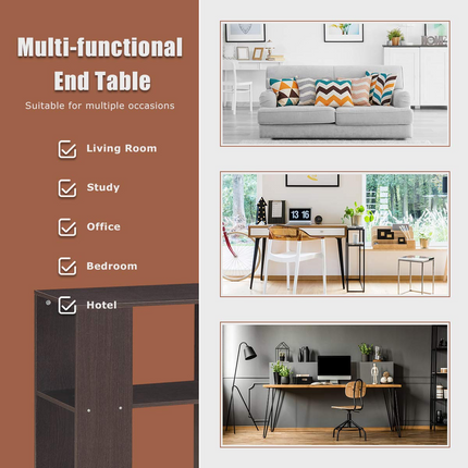 Dreamade End Table with Shelves 3-Tier Open Storage