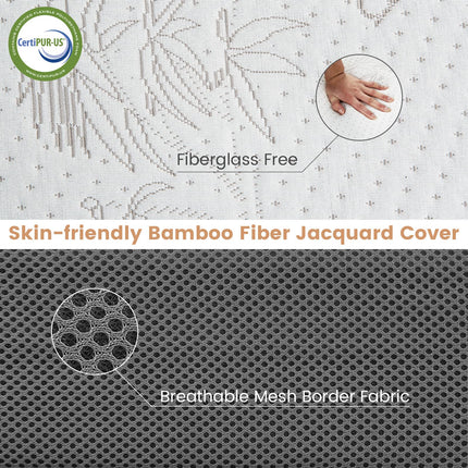 Dreamade 4 Inch Tri Folding Mattress,CertiPUR-US Gel-Infused Memory Foam with Bamboo Cover Carry Bag