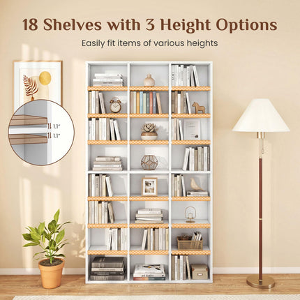 Dreamade 70" Tall 8-Tier Large Bookcase with 24 Open Cube & 18 Adjustable Display Storage Shelves
