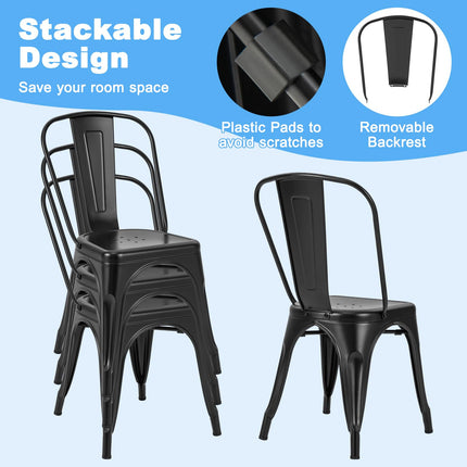 Dreamade Metal Dining Chairs Set of 4