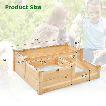 Dreamade Raised Garden Bed, Wood Planter Box for Vegetables Flowers Fruit Herb, Easy Assembly (42.5" Lx34.5 Wx14.5 H)