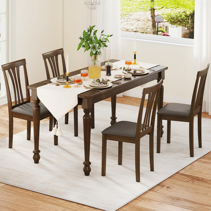 Dreamade Wooden Dining Chairs Set of 2/4 Linen Fabric Upholstered Kitchen Armless Chair