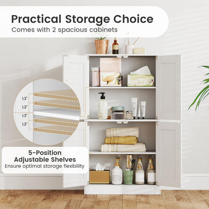 Dreamade Bathroom Cabinet 43.5 inch Storage Cabinet with Doors and Adjustable Shelves