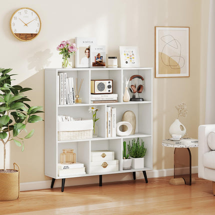 Dreamade 3 Tier Modern Bookshelf with 5 Metal Legs for Living Room