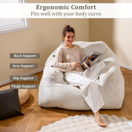 Dreamade Bean Bag Chair for Adults Teens Plush Lazy Sofa with Ultra-Soft Velvet Cover & Non-Slip Bottom