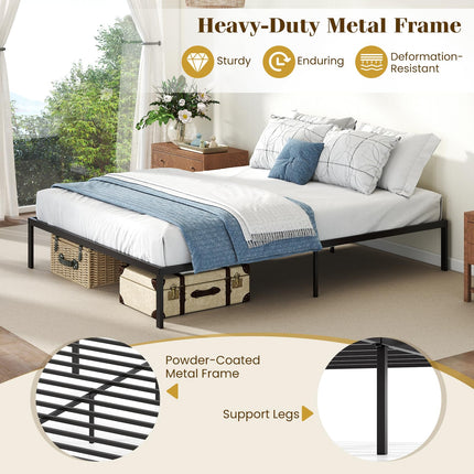 Dreamade 12 Inch Metal Platform Bed Frame with Steel Slats Support