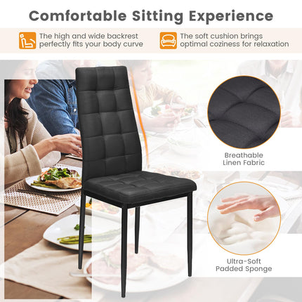 Dreamade Dining Chairs Set of 4 Black