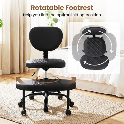 Dreamade Ergonomic Criss Cross Meditation Office Chair with Wheels