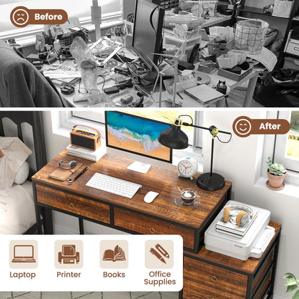 Dreamade 51" Home Office Computer Desk w/ 5 Drawers