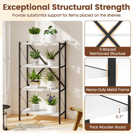 Dreamade Modern Bookcase with Heavy-Duty Metal Frame (1/2)