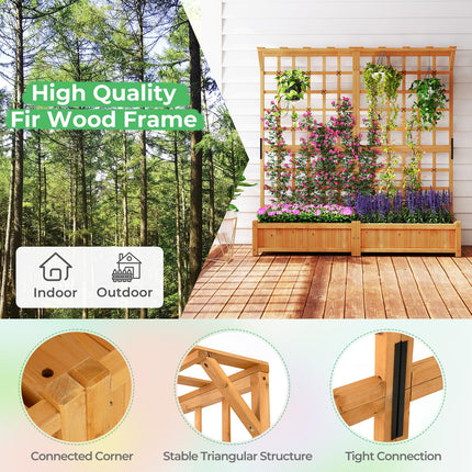 Dreamade Large Raised Garden Bed with Trellis and Roof