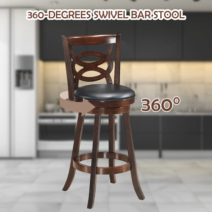 Dreamade Bar Stools, Counter Height Dining Chair, Fabric Upholstered 360 Degree Swivel