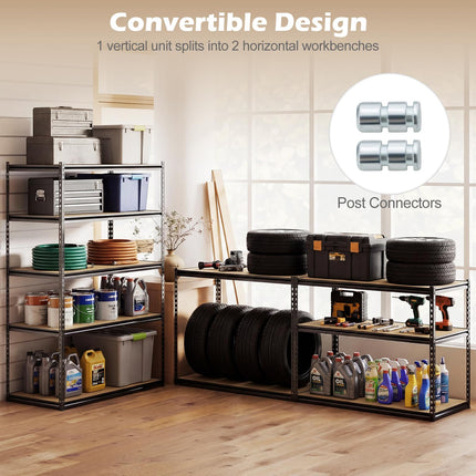 Dreamade 5-Tier Metal Storage Shelves Heavy Duty Garage Shelving Units(1/2/3/4,48" W x 24" D x 72" H)