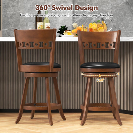 Dreamade Swivel Bar Stools, Counter Height Bar Chairs with Back