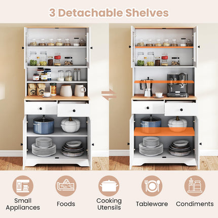 Dreamade 67" Kitchen Pantry Cabinet for Dining Room