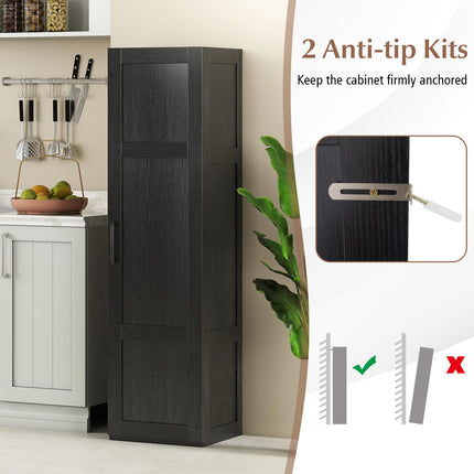 Dreamade Narrow Farmhouse Freestanding Bathroom Cabinet with 4 Shelves
