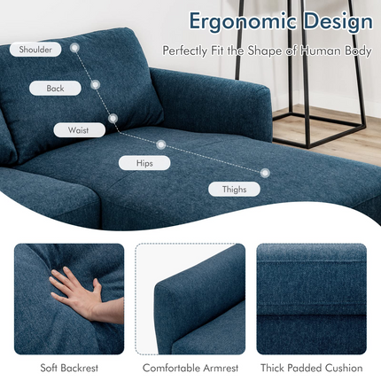 Dreamade Sectional Sofa Couch Set, 3-Seat Sofa