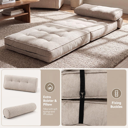 Dreamade 3-in-1 Folding Sofa Bed with Bolster & Pillow