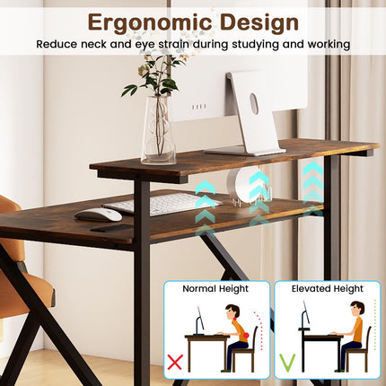 Dreamade Rolling Small Desk with Storage | Compact Computer Desk for Small Spaces with Charging Station