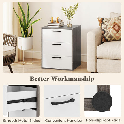 Dreamade Nightstand with 3 Drawers for Bedroom Hallway