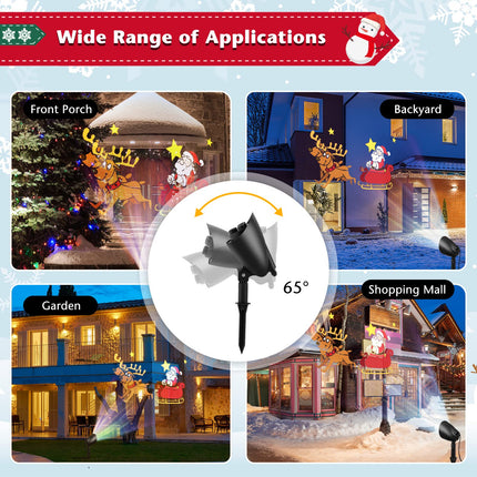Dreamade Christmas Projector Lights Outdoor | LED Santa Claus on Sleigh Projection Lamp