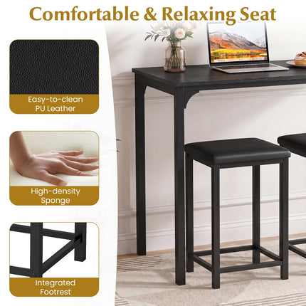 Dreamade 3 Piece Dining Table Set with 32.5" Counter-Height table