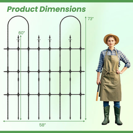 Dreamade Outdoor Garden Trellis for for Climbing Plants, 73” Tall Trellis w/Rustproof PE Coated Metal Pipes