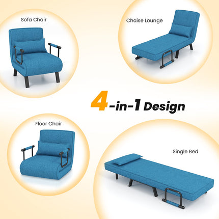 Dreamade Convertible Sofa Bed, 4-in-1 Sleeper Chair with Pillow