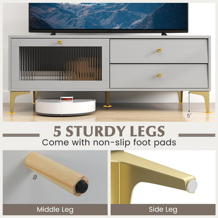 Dreamade TV Stand for TVs up to 55”, Entertainment Center with Storage Drawers