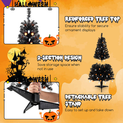 Dreamade 4.5 FT Pre-Lit Halloween Tree with 6 Lighting Modes with Spooky Music Sync