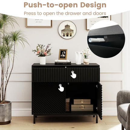 Dreamade 32" Wide Coffee Bar Console Table with 2 Doors and 1 Drawer (1/2)